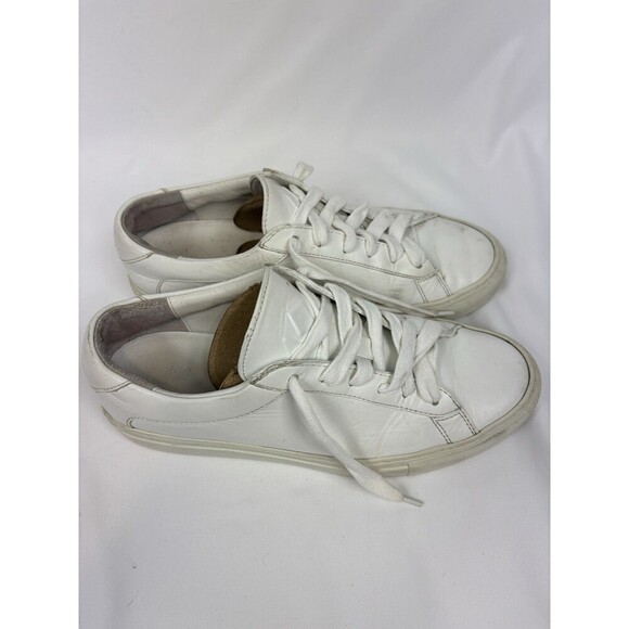 Koio Capri Triple White Leather Sneakers 39 Made in Italy Lace Up Minimalist - Picture 4 of 16